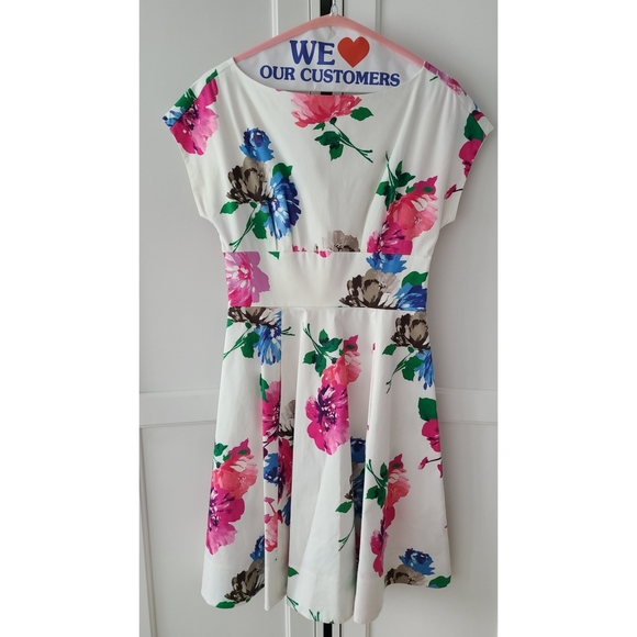 Kate Spade White Floral Print Dress Size 4 - Picture 3 of 10